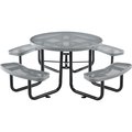 Global Industrial 46 Expanded Metal Round Picnic Table, Gray 277150GY